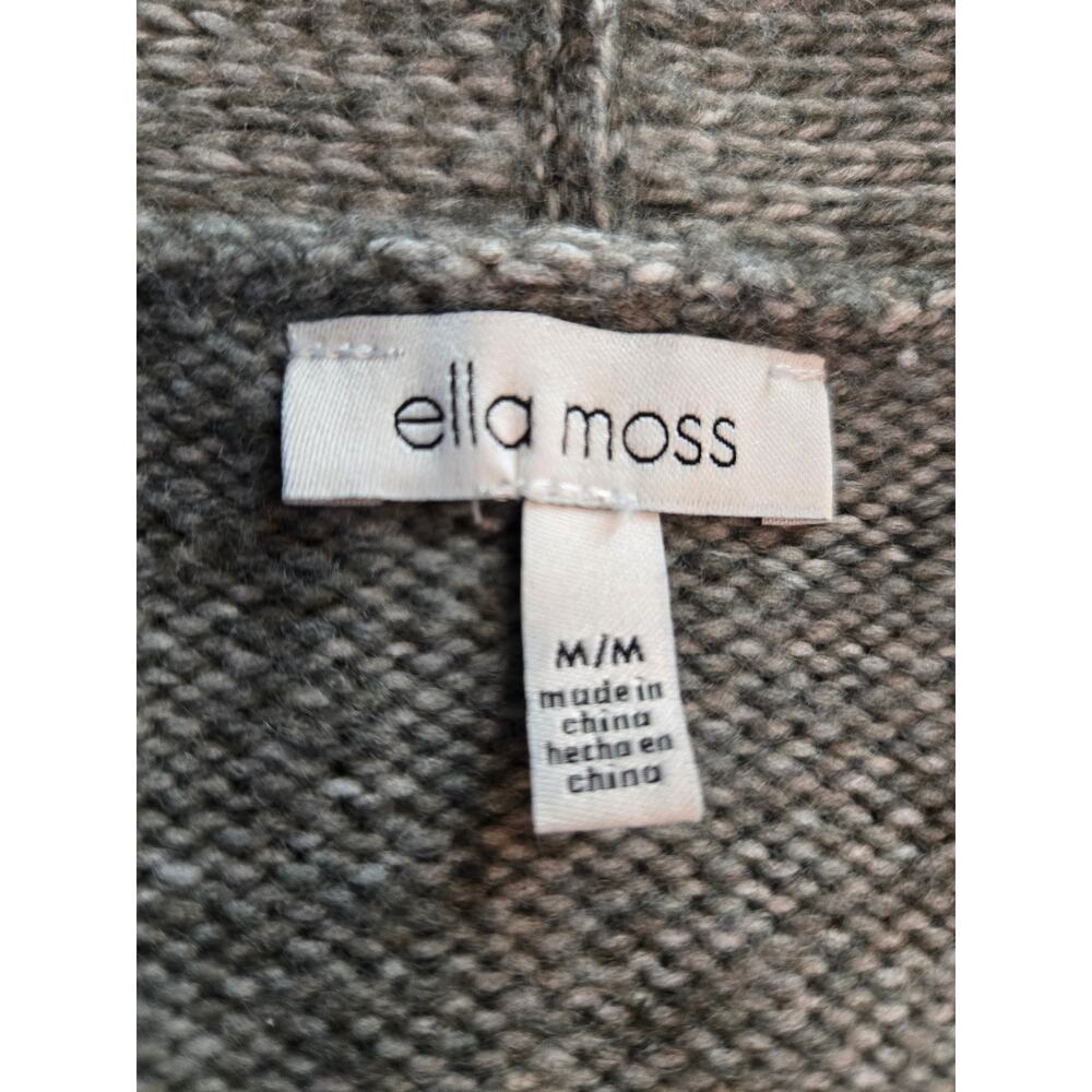 Ella Moss Boyfriend Cardigan Sweater Size: Medium Color: Green and Gray Blend - Picture 7 of 7